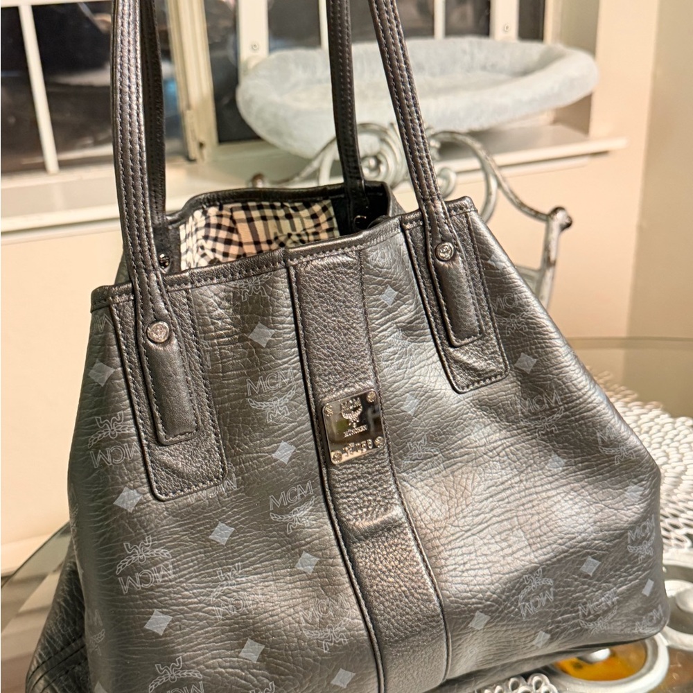 MCM black reversible Leather Tote Bag